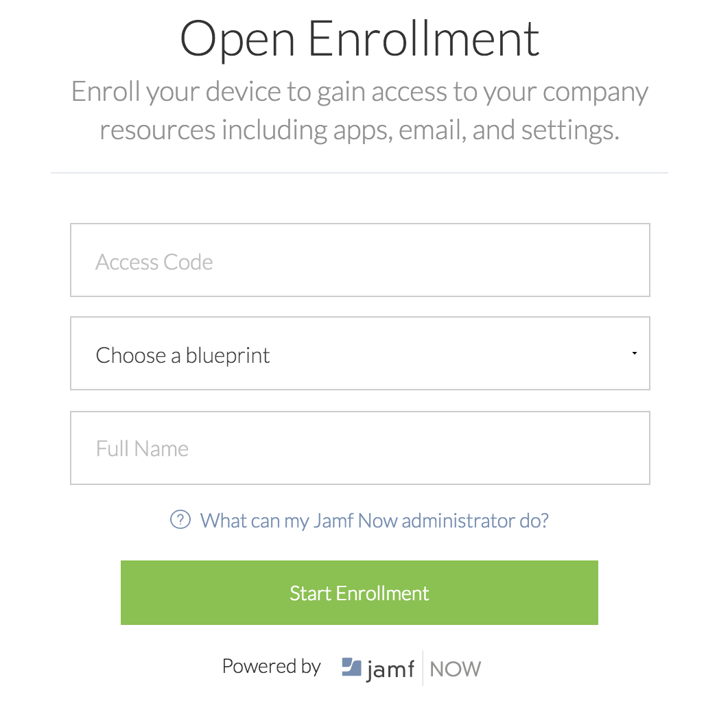 Screenshot of the start of the Open Enrollment process.